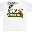 Angry + Twoje imię oryginalna koszulka dziecięca -  biały