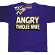 Angry + Twoje imię oryginalna koszulka dziecięca -  fioletowy