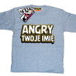Angry + Twoje imię oryginalna koszulka dziecięca -  melanżowy