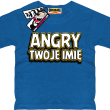 Angry + Twoje imię oryginalna koszulka dziecięca -  niebieski
