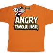 Angry + Twoje imię oryginalna koszulka dziecięca - pomarańczowy