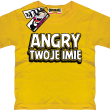 Angry + Twoje imię oryginalna koszulka dziecięca - żółty