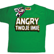 Angry + Twoje imię oryginalna koszulka dziecięca -  zielony