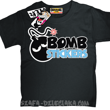 Bomb stickers oryginalny tshirt dziecięcy - black