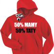 50% mamy 50% taty super bluza dziecięca - czerwony