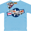 Air force one samolot wojskowy świetna koszulka dla syna - błękitna