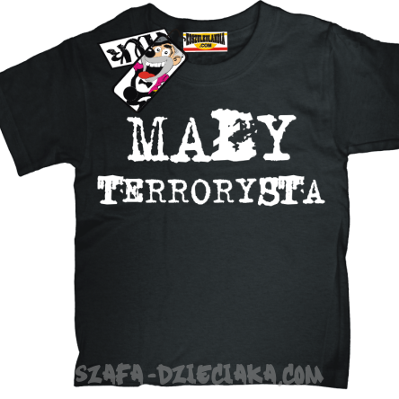 Mały terrorysta zabawna koszulka dla syna - czarna