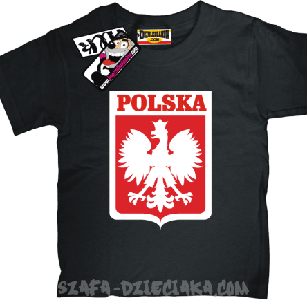 Polska, dziecięca koszulka - czarna