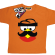 Ptak z wąsem dziecięca koszulka z nadrukiem - orange