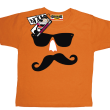 Wąs w okularach z nosem zabawny tshirt dziecięcy - orange