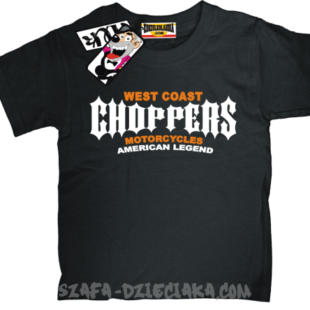 Choppers american legend niepowtarzalna koszulka dziecięca - czarna