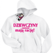 Dziewczyny zawsze mają rację - bluza dziecięca z kapturem - biały