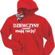 Dziewczyny zawsze mają rację - bluza dziecięca z kapturem - czerwony