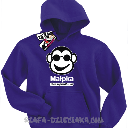 Małpka chce się bawić świetna bluza dziecięca - purple