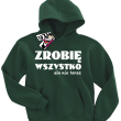 Zrobię wszystko, ale nie teraz zabawna dziecięca bluza - bottle-green