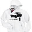 Volkswagen golf 1 niepowtarzalna dziecięca bluza z kapturem - biały