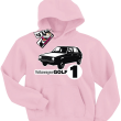 Volkswagen golf 1 niepowtarzalna dziecięca bluza z kapturem - różowy