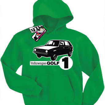 Volkswagen golf 1 - niepowtarzalna dziecięca bluza z kapturem, kod: SZDZ00070S