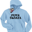 Pępek świata super dziecięca bluza z kapturem - sky blue