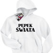 Pępek świata super dziecięca bluza z kapturem - white