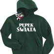 Pępek świata super dziecięca bluza z kapturem - bottle-green