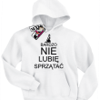 Bardzo nie lubię sprzątać świetna bluza dziecięca z nadrukiem - biały