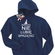 Bardzo nie lubię sprzątać świetna bluza dziecięca z nadrukiem - granatowy