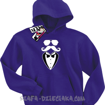 Wąsacz we fraku zabawna bluza dziecięca - purple