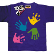 Łapki z farby śmieszna koszulka dziecięca - fioletowy