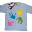Łapki z farby śmieszna koszulka dziecięca - melanżowy