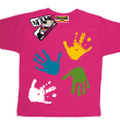 Łapki z farby śmieszna koszulka dziecięca - różowy