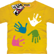 Łapki z farby śmieszna koszulka dziecięca - żółty