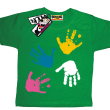 Łapki z farby śmieszna koszulka dziecięca - zielony