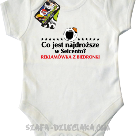 Co jest najdroższe w Seicento Reklamówka z Biedronki - Body dziecięce białe 