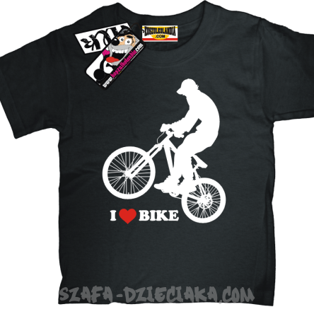 I love Bike świetna dziecięca koszulka - black