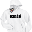 Cześć super bluza dziecięca z kapturem - white