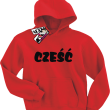 Cześć super bluza dziecięca z kapturem - red