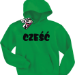 Cześć super bluza dziecięca z kapturem - green