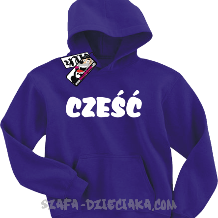 Cześć super bluza dziecięca z kapturem - purple