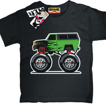 Monster green car - koszulka dla chłopczyka, kod: SZDZ00125K