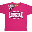 Łobuziak świetny dziecięcy tshirt z nadrukiem - pink
