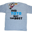 Mój tata jest the best świetna dziecięca koszulka - melanżowa