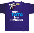 Mój tata jest the best świetna dziecięca koszulka - fioletowa