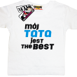 Mój tata jest the best świetna dziecięca koszulka - biała