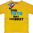 Mój tata jest the best świetna dziecięca koszulka - żółta
