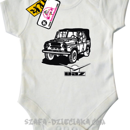 Uaz - świetne body dziecięce - biały