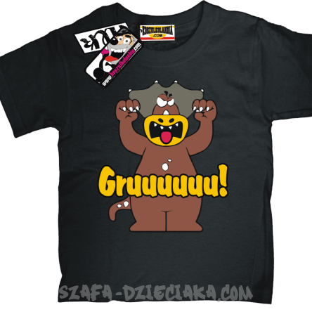 Groźny Gruuu - dziecięca koszulka z nadrukiem - czarny