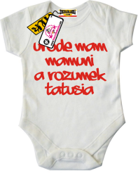 Urodę mam mamuni a rozumek tatusia - niepowtarzalne dziecięce body, kod: SZDZ00053B