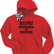 Mistrz jeżdżenia na rowerze dziecięca bluza z kapturem -czerwony