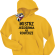 Mistrz jeżdżenia na rowerze dziecięca bluza z kapturem - żółty